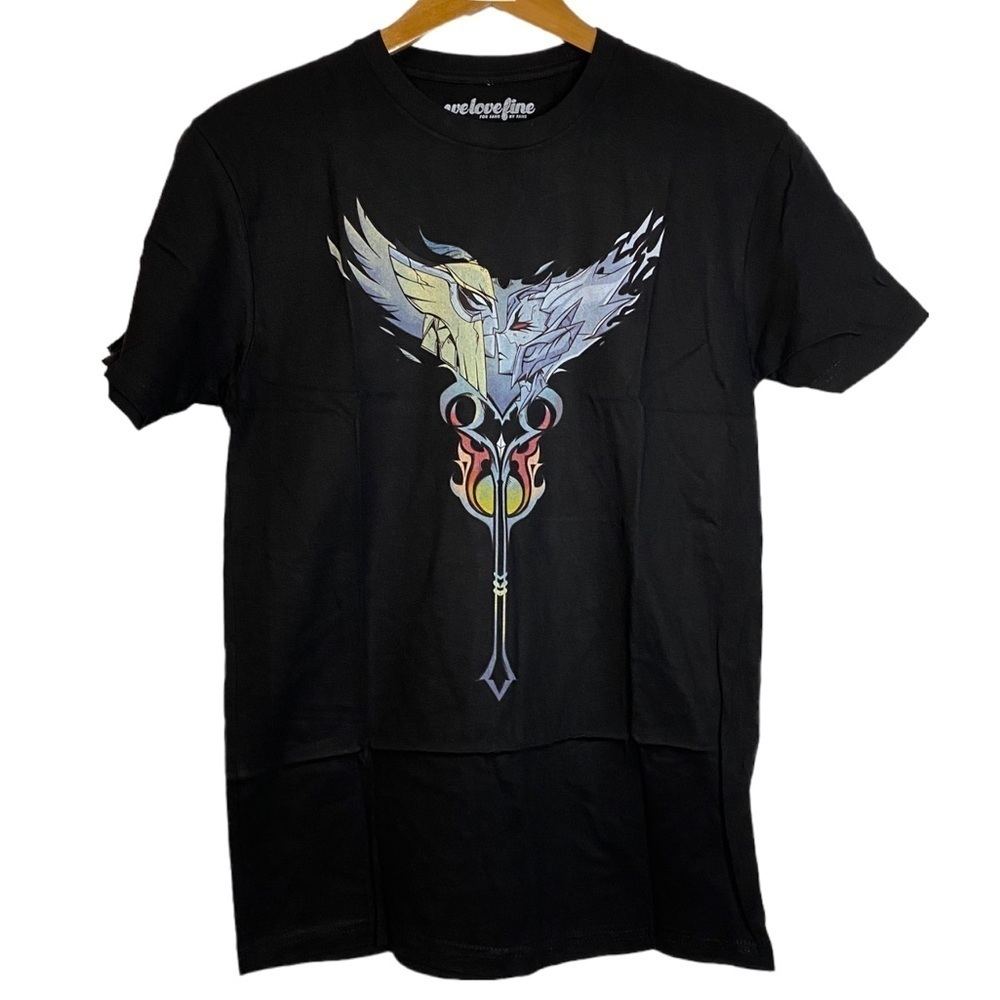 We Love Fine DOTA 2 Righteous Vengeance Graphic Black Crew Neck T-Shirt Small